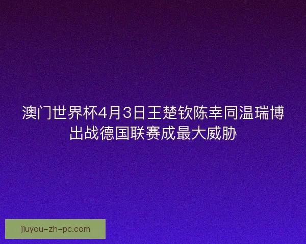 澳门世界杯4月3日王楚钦陈幸同温瑞博出战德国联赛成最大威胁