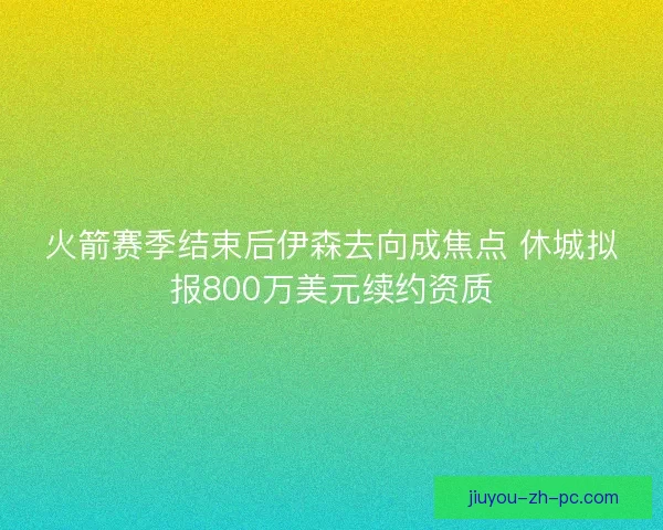 火箭赛季结束后伊森去向成焦点 休城拟报800万美元续约资质